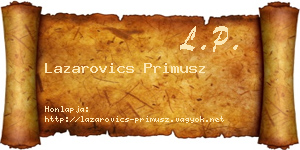 Lazarovics Primusz névjegykártya